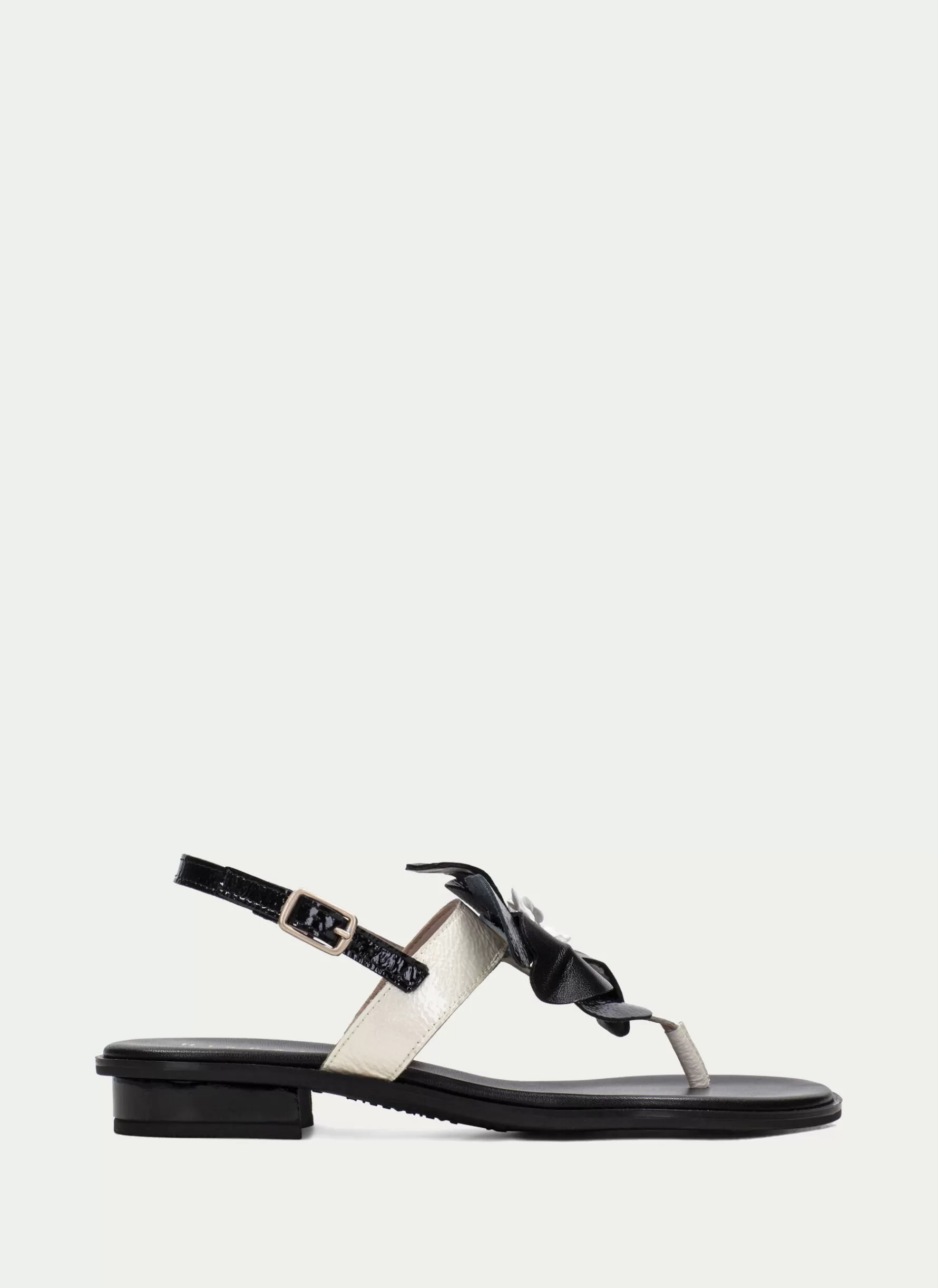 Store Hispanitas Flat Sandal Ibiza Black-cream