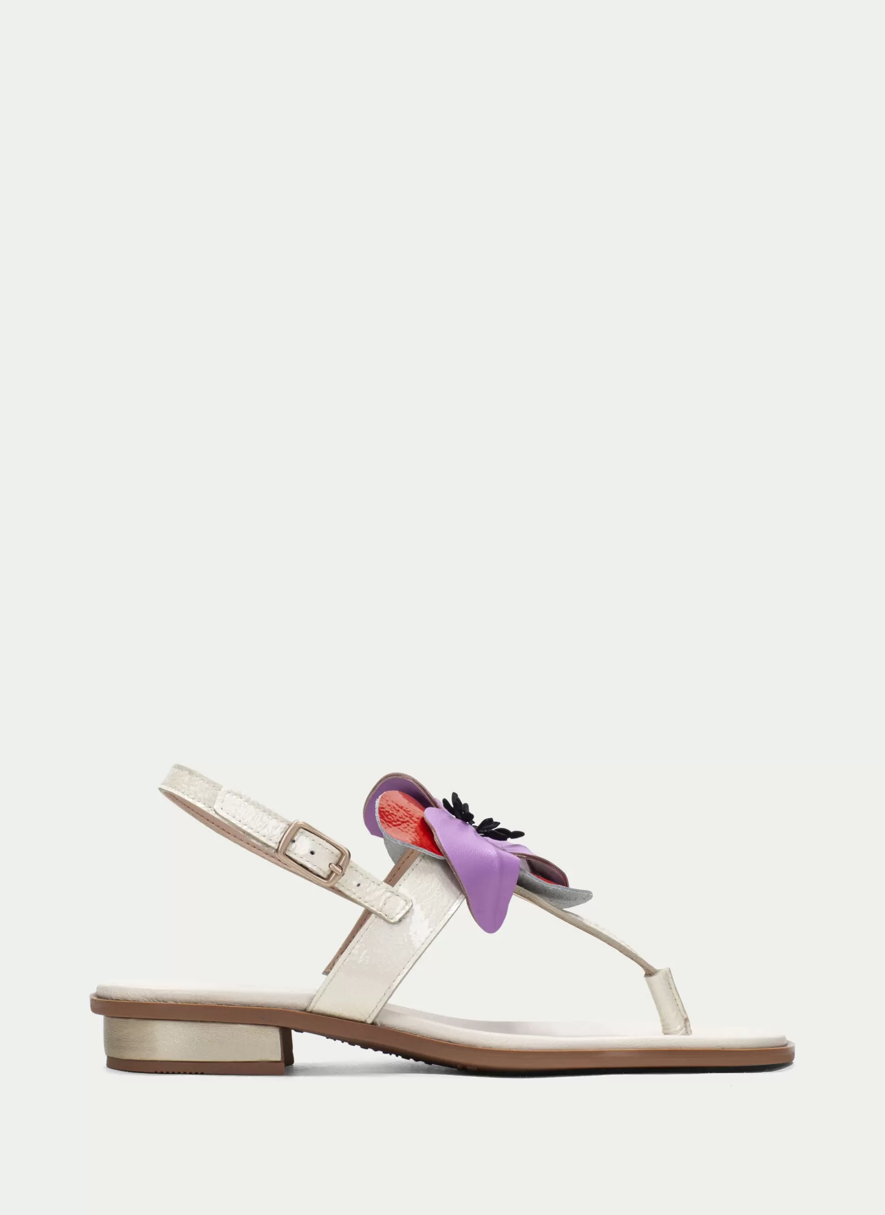 Fashion Hispanitas Flat Sandal Ibiza Cream-violet